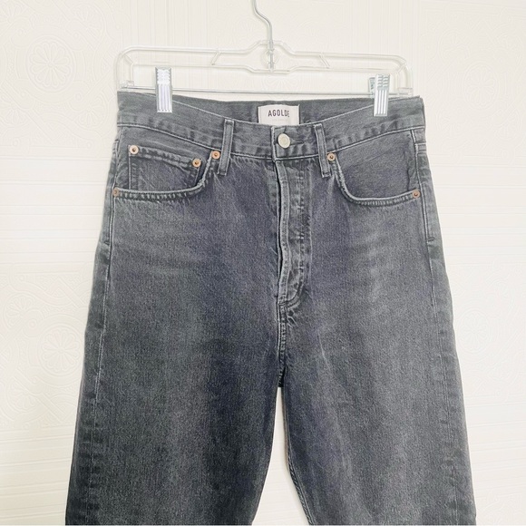 AGOLDE Black 90’s Mid Rise Straight Jeans 25 100% cotton 29” inseam - Picture 4 of 8